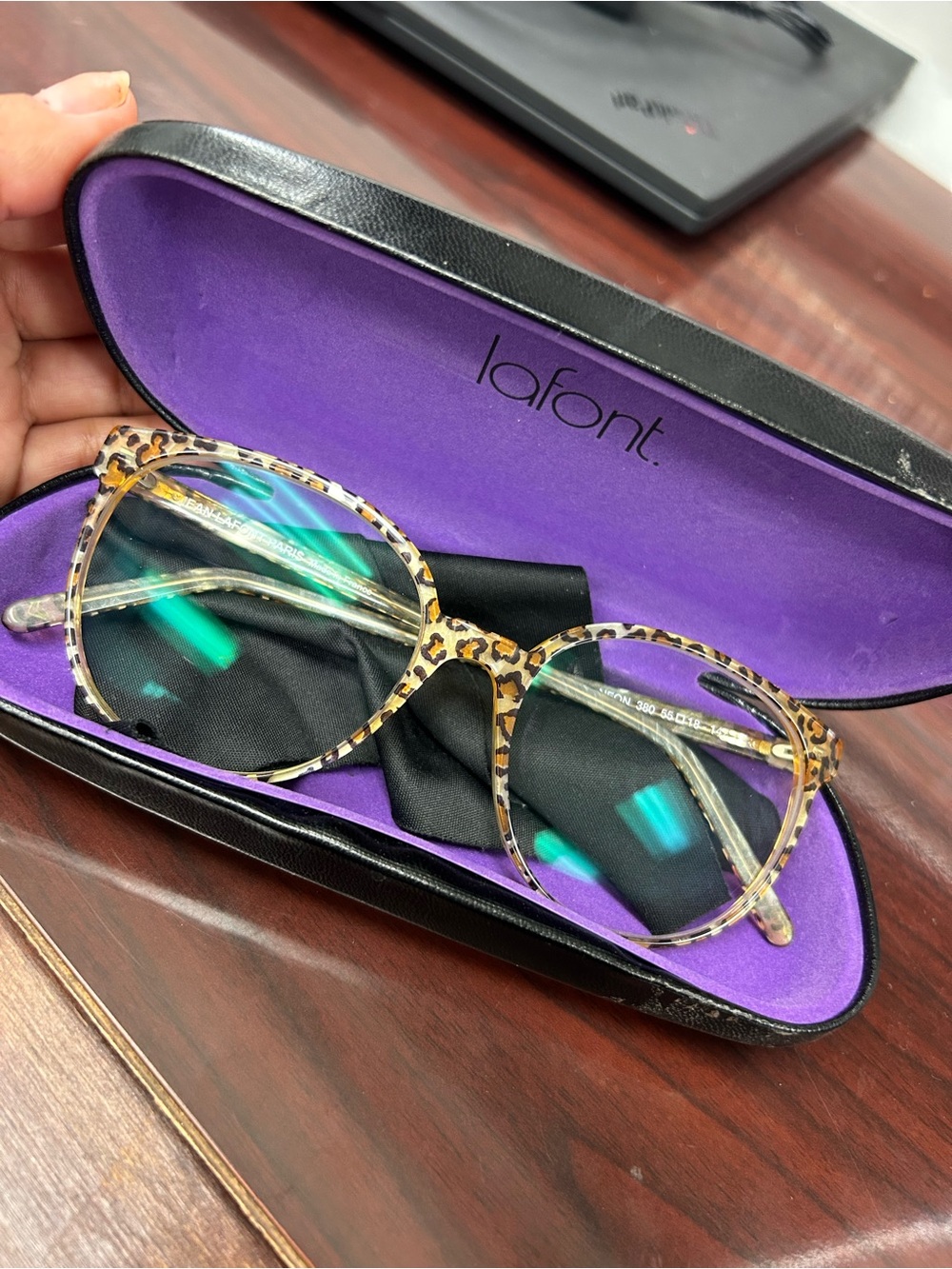 Lafont Women's Leopard Round Glasses - Fashionable Brown Print